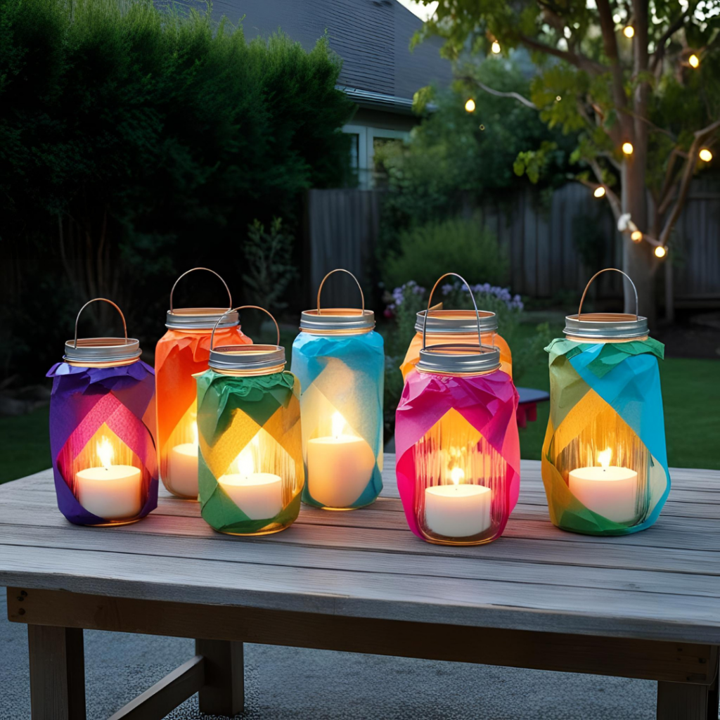 upcycled jar lanterns